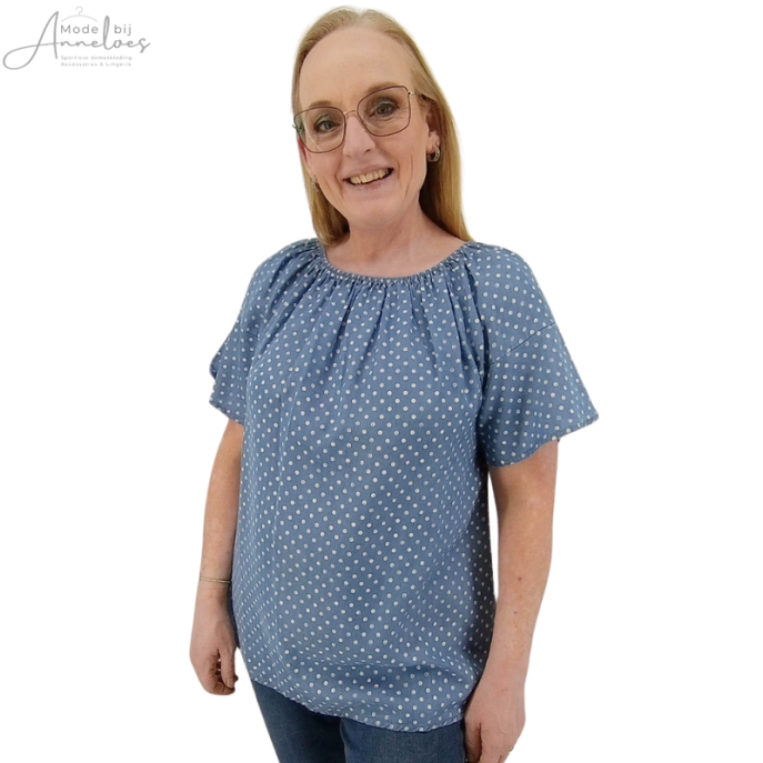 S Anna Menotti Blouse jeans stip Jeans medium